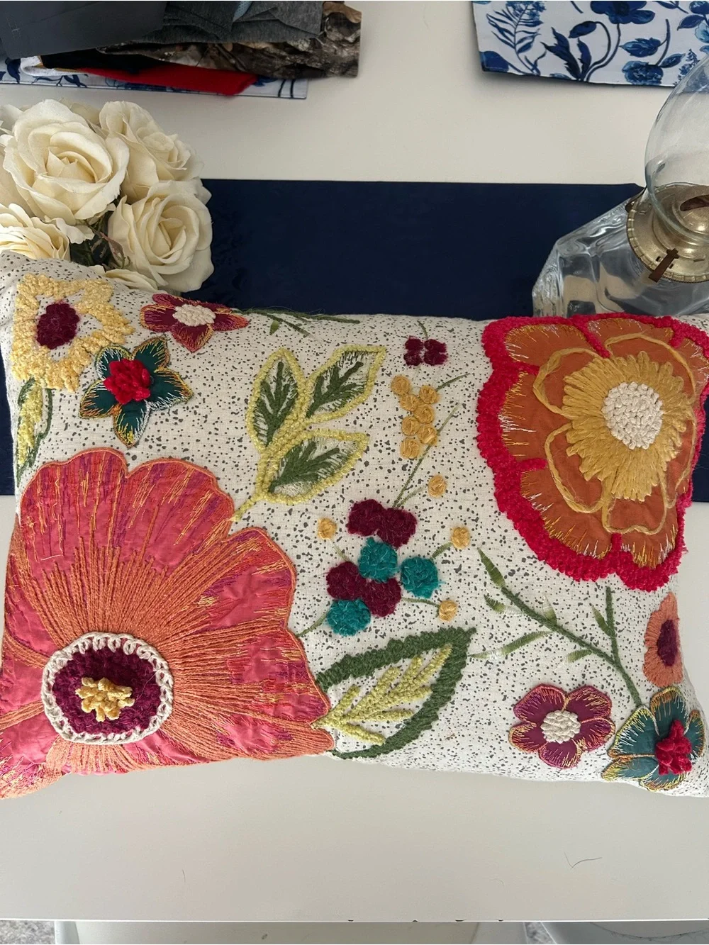 Pier 1 Imports pair of  elodeees floral throw pillows 12x18